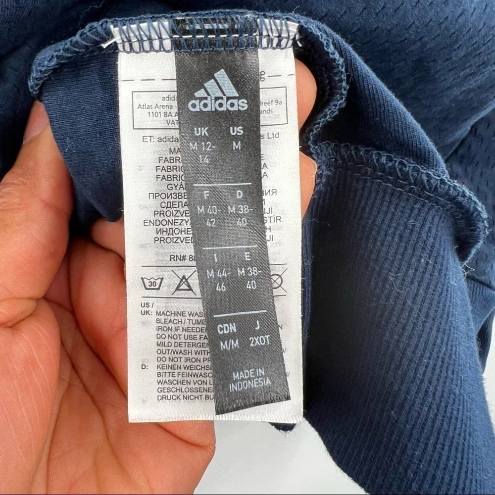 Adidas climalite 2016 sideline blue front zip long sleeve jacket M